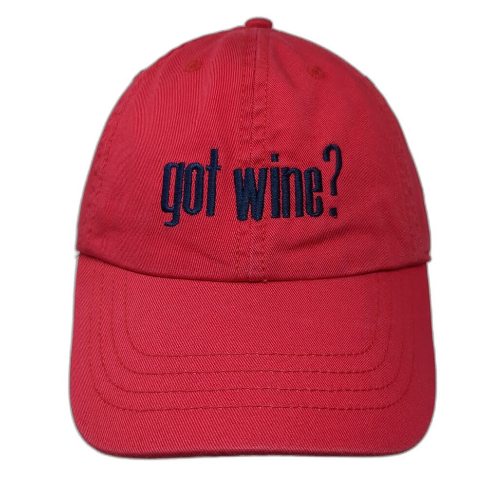 Cobra Caps Baseball Cap Red One Size Got Wine Huber Winery Buckle Slideback hat